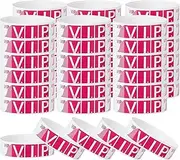 uxcell VIP Paper Wristbands for Events, 600 Pack Neon Party Wrist Bands, Colored Waterproof Concert Identification Wristbands Hand Bands for Bar Entrance Admission Fuchsia