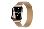 Bluetooth Smart Watch 1.69" 2.5D Touch Screen Call Heart Rate Blood Pressure BT 5.0 - Gold Metal