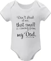 [WOOYONGING] Don't Look At Me That Smell Is Coming From My Dad Newborn Take Me Home Outfit Short Sleeve Neutral Girl Baby Cloth