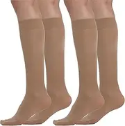 [BEONTOP by Gambetti] BeOnTop Kompressionsstrümpfe Damen 140 Den 2Stk - Kniestrümpfe Damen 22-23 mmHg, Stützstrümpfe Damen Comfort Support Line Compression Socks, Socken Damen by Gambetti - Made in Italy