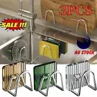 3PCS Sink Sponge Holder Sink Rack Bathroom Dish Kitchen Suction Holder Soap Hook