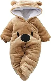 [SXYPAYXS] Newborn Baby Bear Snowsuit Outfit Suit Girls Boys Fleece Jumpsuit Romper Hooded Winter Snowsuit Clothes