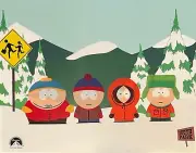 SOUTH PARK Sericel Animation Art Cel 11" x 14" Stan Kyle Kenny Cartman