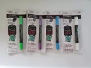 4 Craft Decor Chalk Writer Wet Erasable Mess & Dust Free White Purple Blue Green