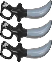 LOPUNER 3pcs Inflatable Pirate Swords Lightweight Cosplay Props for Halloween Theme Party Easy to Inflate and Portable Pirate for Fun Games and