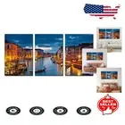 3-Piece Venice Night View Canvas Prints Set - Elegant Wall Art for Living Spaces