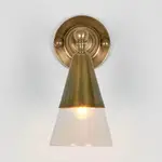[OneWorld Collection] Otto Wall Light With Glass Shade Antique Brass