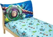 Disney Toy Story Toddler Cot Bed Fitted Sheet Pillowcase Set Blue Boys
