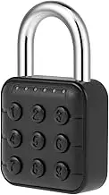 Combination Lock, 6 Digit Password Code Aluminum Alloy Code Digital Padlock, Push Button Safe Padlock Security Padlock, Waterproof Locker Lock for Gym and School Lockers