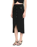 Sandro Buttoned Midi Skirt