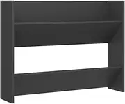 vidaXL Wall Shoe Cabinet Hanging Shoe Rack Organiser Shelf Wall-Mounted Home Living Room Storage Household Supply Grey Engineered Wood
