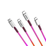 LASER USB-C to USB-C Braided Cable Rainbow 2M 2 Pack - CB-RB2BC3-221