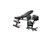 Powertrain 48KG Adjustable Dumbbell Set (Red) & Stand with FID Weight Bench