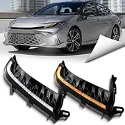 BINQIGOO LED Daytime Running Light Front Bumper Fog Light, Switchback White DRL Amber Sequential Turn Signal, Compatible with Toyota Camry SE XSE 2025 (Not fit LE XLE)