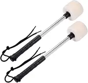 Jiayouy A Pair of Bass Drum Mallets Timpani Mallet Felt Mallets Sticks with Stainless Steel Handle Percussion Marching Band Accessory Length 320cm/12.6Inch