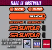 Suntour SR style Fork Stickers Orange Black Decal. set laminated XCR