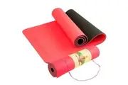 Eco-Friendly TPE Pilates Exercise Yoga Mat (Red) - 8mm