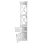 Wooden Bathroom Cabinet Shelf Cupboard with Ample Space and Stylish White Design, Exquisite Workmanship for Home Decoration