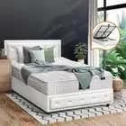 Oikiture Bed Frame King Single Gas Lift Storage with Mattress White ENZO