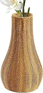 Flower Vase - Decorative Vases for Home Decor | Country Style Woven Plant Holder for Home Table Centerpiece