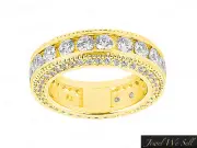 2.50Ct Round Diamond Milgrain Accents Eternity Band Wedding Ring 10K Gold G-H I1
