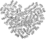 [GRADENEVE] 85pcs Vintage Bracelet Accessories Bracelets Necklace Making Supplies Hanging Charm Crafts Charm Pendants Craft Making Bail Beads Necklace Bail Tube Beads DIY Charms Alloy Silver
