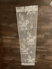 Curtain Panel Heritage Lace Peony 15 x 60 in. White