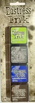 TIM HOLTZ DISTRESS MINI INK PADS KIT #14 ~4 COLOURS CODE TDPK46745-B7