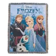 Disney's Frozen Elsa Anna Olaf & Kristoff Tapestry Throw Blanket Warm & Cozy
