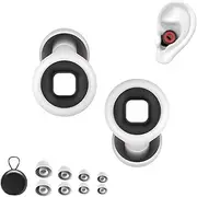 Moto Earplugs - 27 dB, Motorcycle Earplugs, Super Soft Reusable Silicone Ear Plugs, Reduce Wind Noise & Ear Ringing, Ear plugs for Sleeping Noise Cancelling(White)