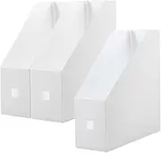 COOPHYA 3Pcs Plastic File Document Box Office Magazine Holder Storage Rack for Books Files Simple Design for Office Organization