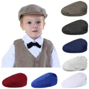 Baby Boys Flat Hat Tweed Vintage Drivers Cap Kids Beret Hat Toddler Newsboy Hats