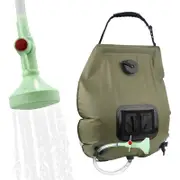 Nevenka 20L Solar Shower Bag with Removable Hose and Shower Head for Camping-Army Green