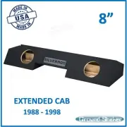 Chevy Silverado Extended Cab 89-98 Dual 8" Sealed Subwoofer Enclosure Sub Box