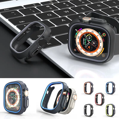 For Apple Watch Series 41/44/45/49/42/46mm Luxury Rugged Bumper Hard PC Case