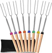 Kitchen Smores Sticks - 8 Pack, 32" Telescopic Marshmallow Roasting Sticks for Fire Pit Extra Long - Marshmallow Sticks for Fire Pit - Smores Skewers - Marshmallow Roasting Skewers