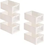 6 Pack Linen Storage Bins, Foldable Storage Boxes, Portable Wardrobe Storage Boxes, Closet Storage Baskets with Clear Window, Suitable for Organising Clothing and Storage （39*27*16 CM)