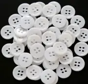 5/8 Inch (15mm) White Color Buttons Sewing Resin 15 millimeters,