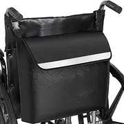 Wheelchair Backpack Waterproof Wheelchair Pouch with Secure Reflective Strip Large Capacity Walker Storage Pouch Multifunctional Electric Wheel Chair Backpack Bag for Wheelchairs Walkers