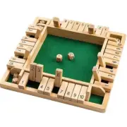 Shut The Box Dice Game,10 Numbers Traditional Wooden Bar Board Family Game Dice