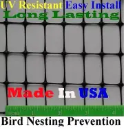 Bird Block Netting Fence 3' X 330' UV (.7" x 1" Mesh) - Poultry Aviary Quail