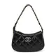 CHANEL 19 Hobo Bag經典雙C LOGO菱格紋小牛皮手提/肩背包(黑色-AS4422 B14315 94305)