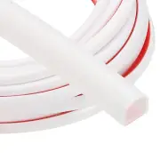 40 ft 3/8" W x 5/16" t D Shape Silicone Weather Stripping Door Seal, White/Red