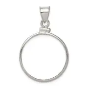 Sterling Silver Wideband Distinguished Coin Jewelry Polished 24.1 X 1.7mm $0.25 Screw Top Bezel Pendant