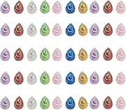 NOIAFZY 50Pcs AB Resin Teardrop Peacock Eye Flatback Inlaid Rhinestone Pendants Patches For DIY Wedding Scrapbook Accessories Jewelry Making Supplies 18 x 25 mm, Small, Resin
