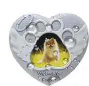 Dinchaakuarry Pet Memorial Stone Resin Dog Tombstone, Love Heart Remembrance | Outdoor Sympathy Marker for Dog Loss, Pet Paradise