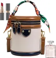[Generic] Bucket Bag Purses - Fashionable Multi-pocket Women Bucket Bag,Colorblock Waterproof Pouch for Mobile Phone Wallet Cards Keys Tissues