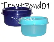 Tupperware Smidgets Mini Bowls Containers 1oz Set 2 Pastel Blue and Dark Blue