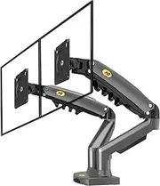 NBAV Mounts NB New F160 Dual Monitor Full Motion Desk Mount with Gas Spring for Two Computer Monitors 17 - 30Inch LED LCD Flat Panel TVs from 2kg to 9kg per arm.