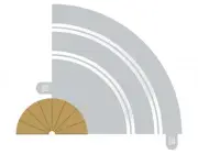 Scalextric Radius 1 180° Curve Track Tan Inner Borders - 2pcs C8279
